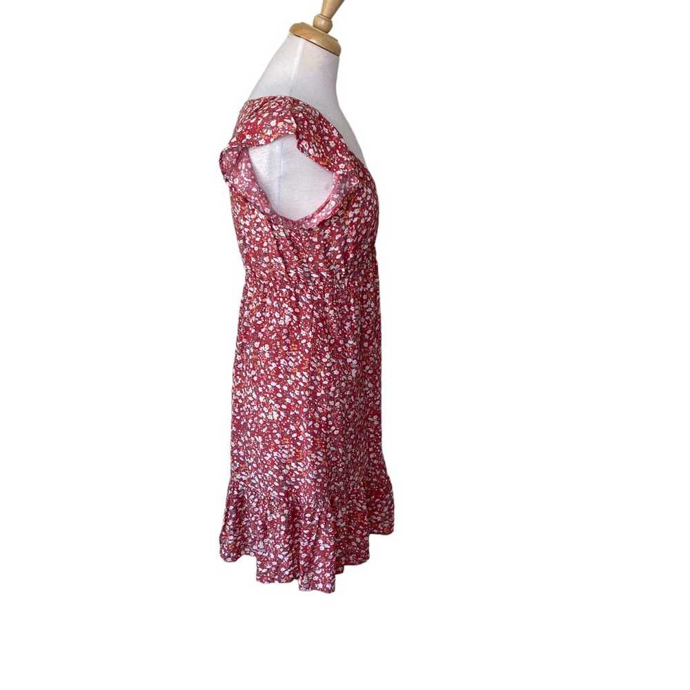 RAILS Anika Mini Dress Red Ditsy Floral Ruffle Sl… - image 7