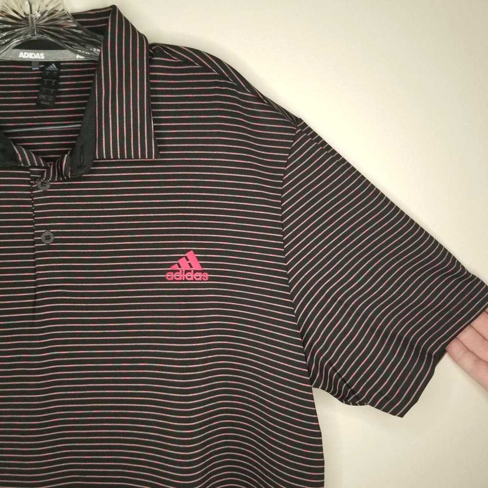 Adidas Adidas Mens Pink Black Striped Short Sleev… - image 2