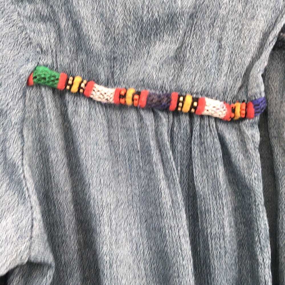Zara ZARA WOMAN Boho Beaded Ruffled Tassel Tie-Fr… - image 2
