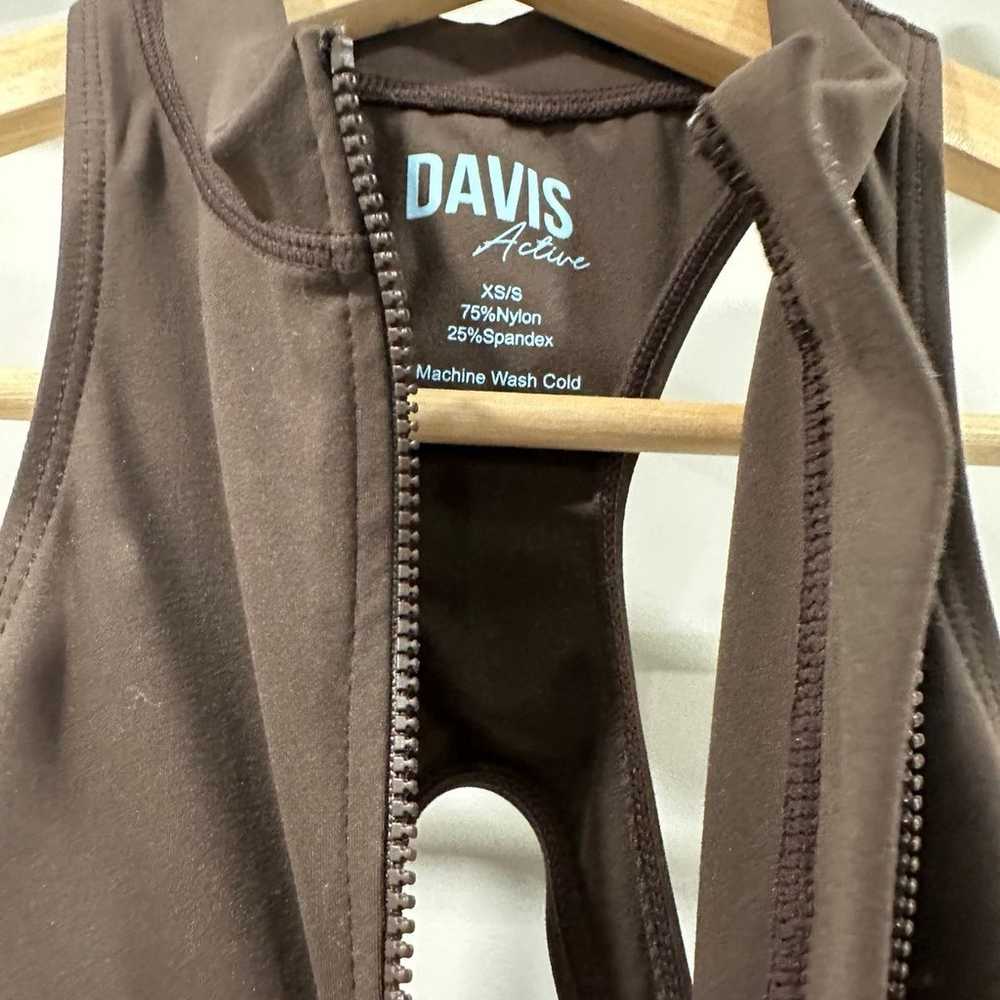 Davis Active Zip Romper Womens Fitness Chocolate … - image 5