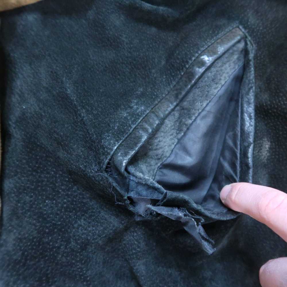 Basic Editions Vintage Leather Varsity Jacket Men… - image 3