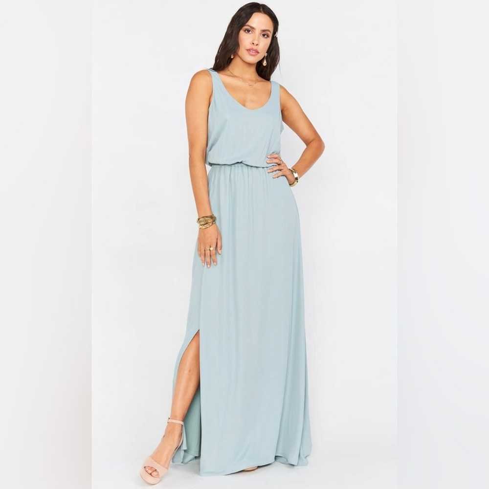 Show Me Your Mumu Kendall maxi gown silver sage c… - image 1