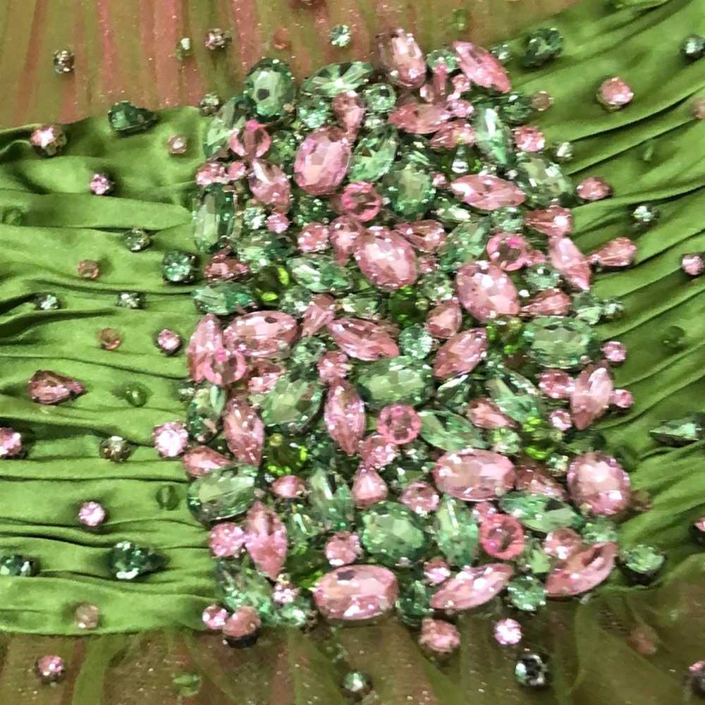 Sherri Hill Prom Dress Size XS Green Pink Rhinest… - image 5