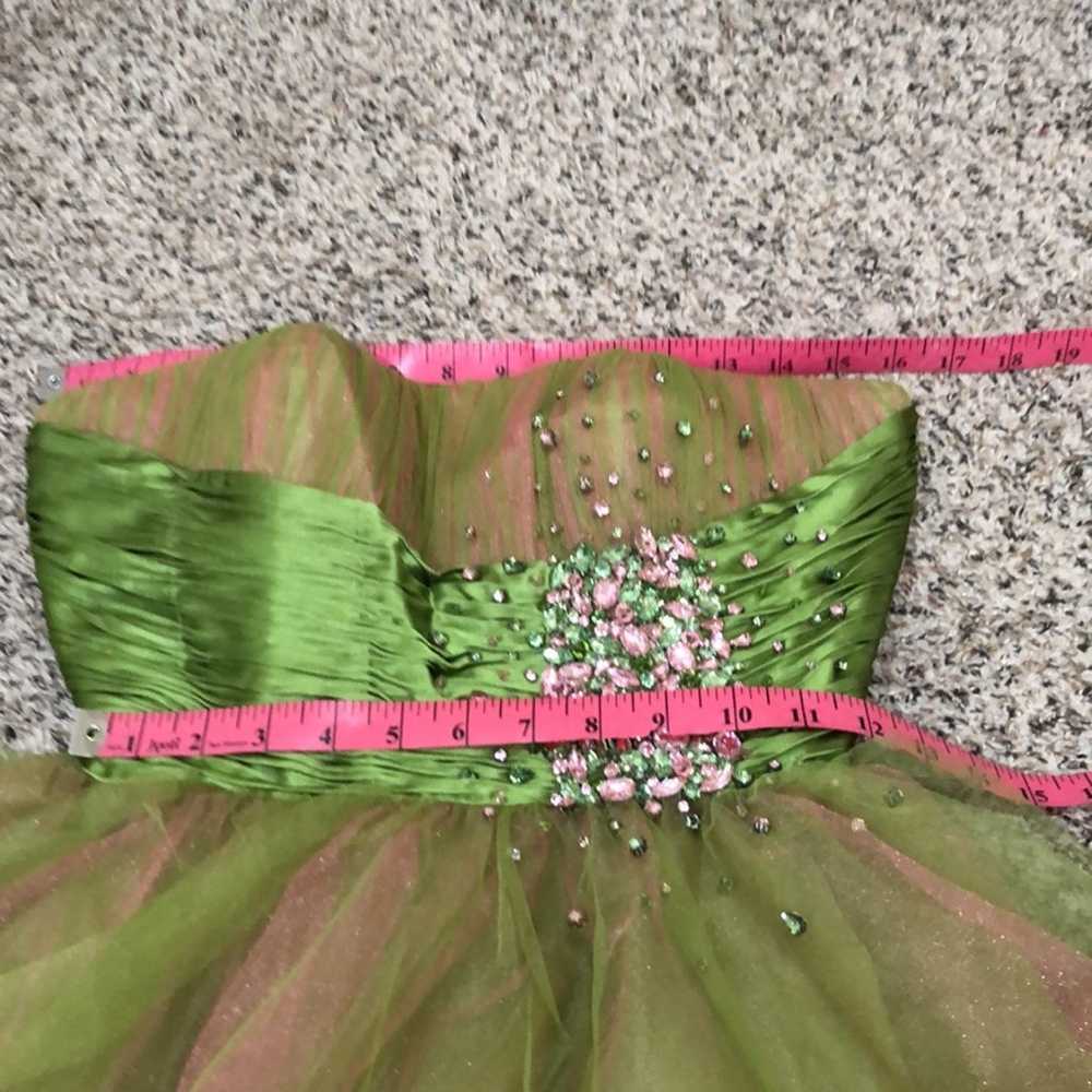 Sherri Hill Prom Dress Size XS Green Pink Rhinest… - image 6