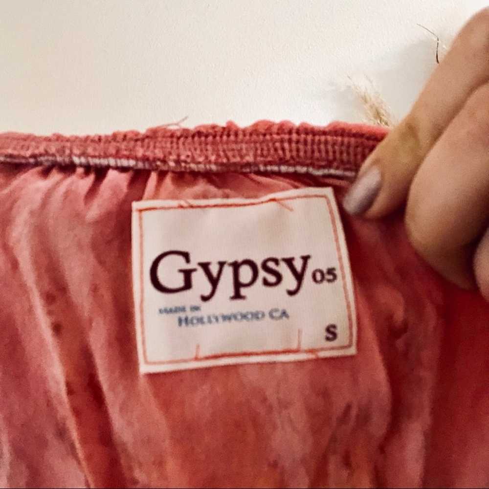 GYPSY 05 REVOLVE Cream Pink Tie Dye Ruffle Strapl… - image 6