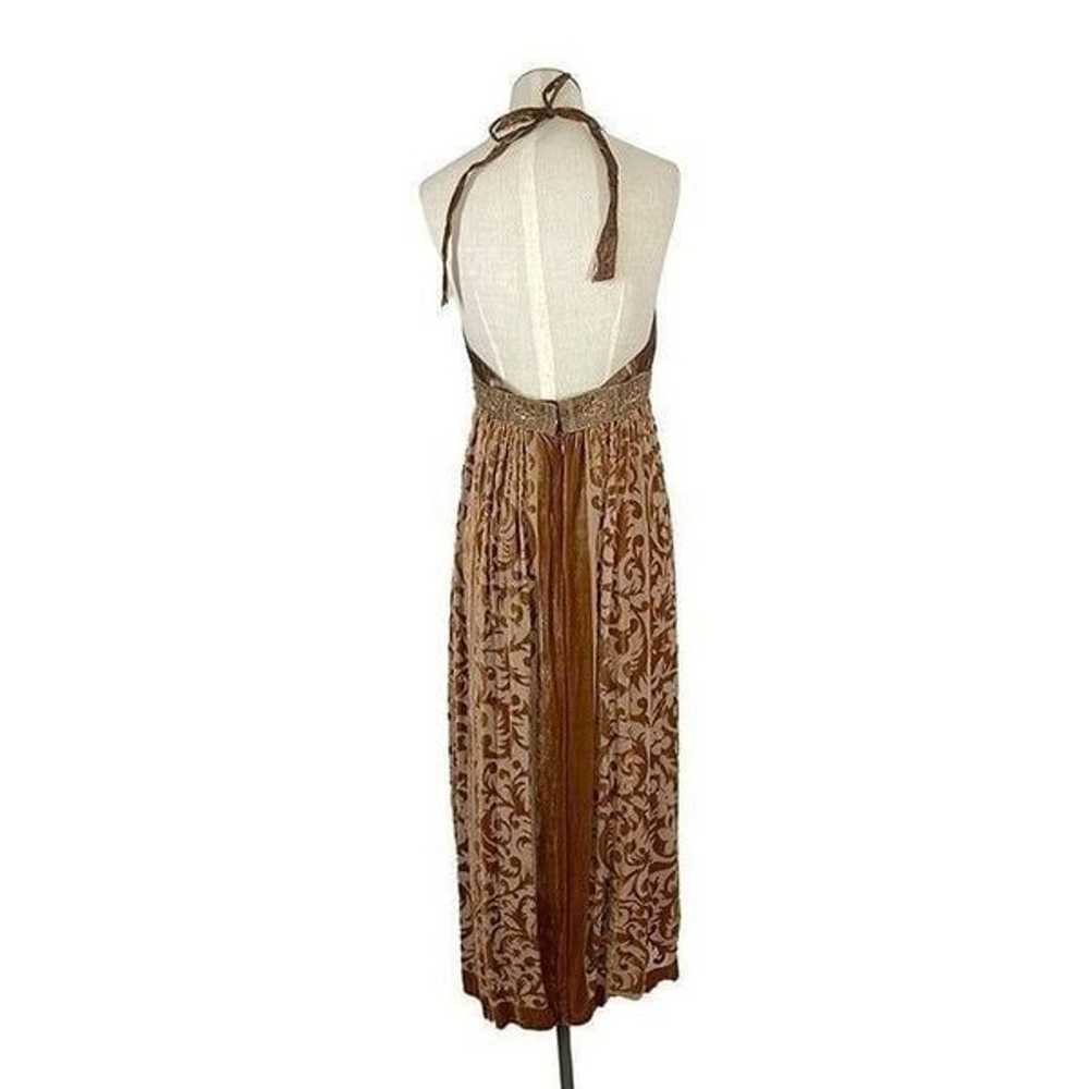 Nicole Miller XS VTG 6 Brown Halter Maxi Dress Y2… - image 2