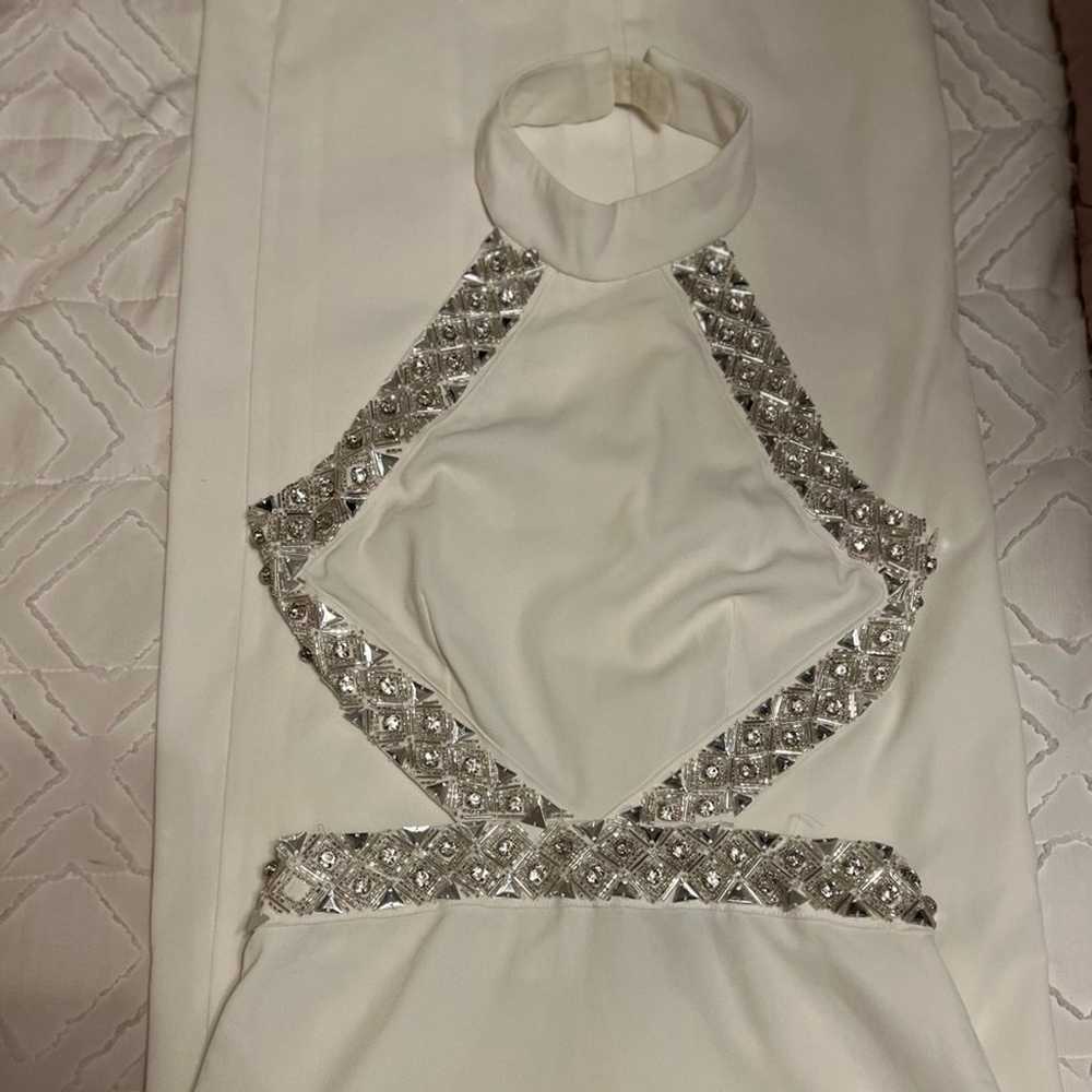Revolve NBD White Nicolina Cutout Sequin Gown Siz… - image 4