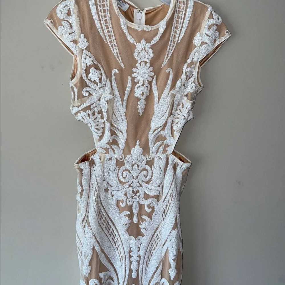 Emily white and nude sequin cutout maxi dress - image 7