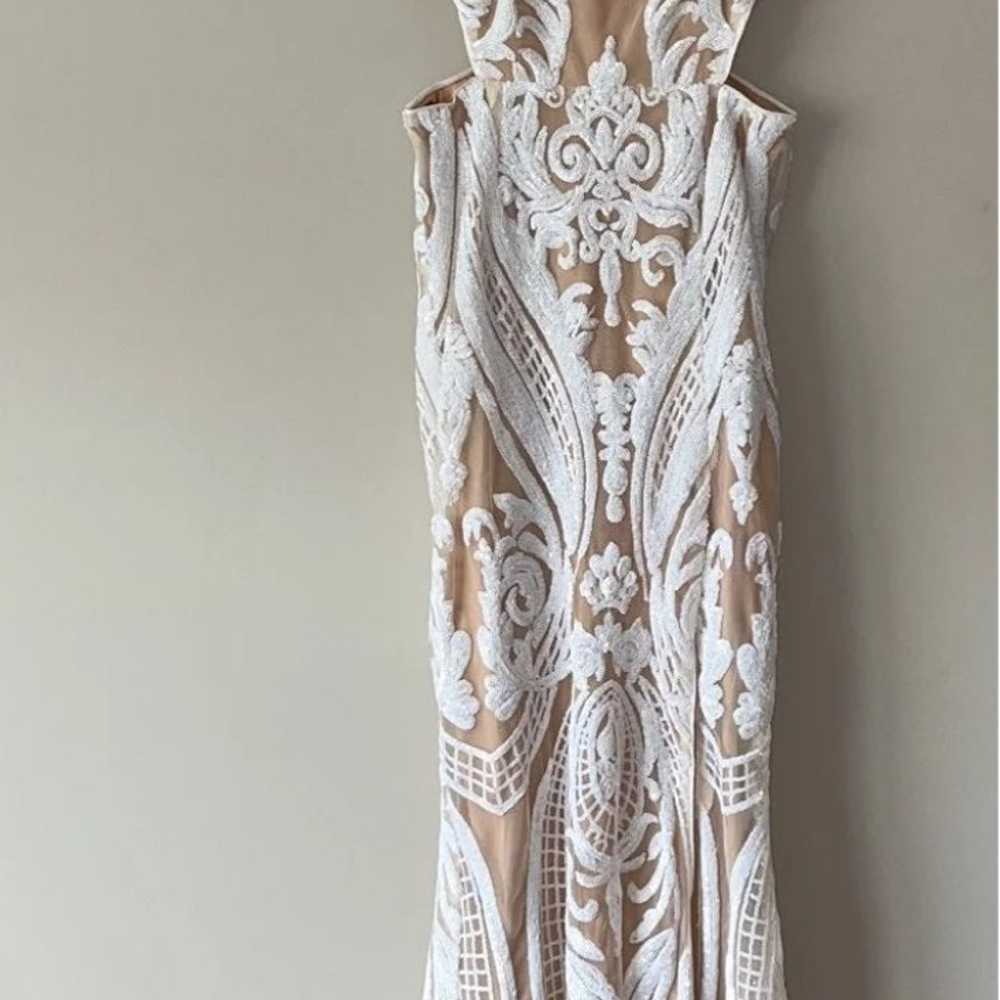 Emily white and nude sequin cutout maxi dress - image 9