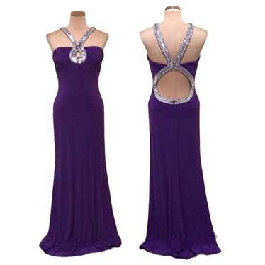 Faviana Couture Formal Maxi Dress Size 6 Purple S… - image 1