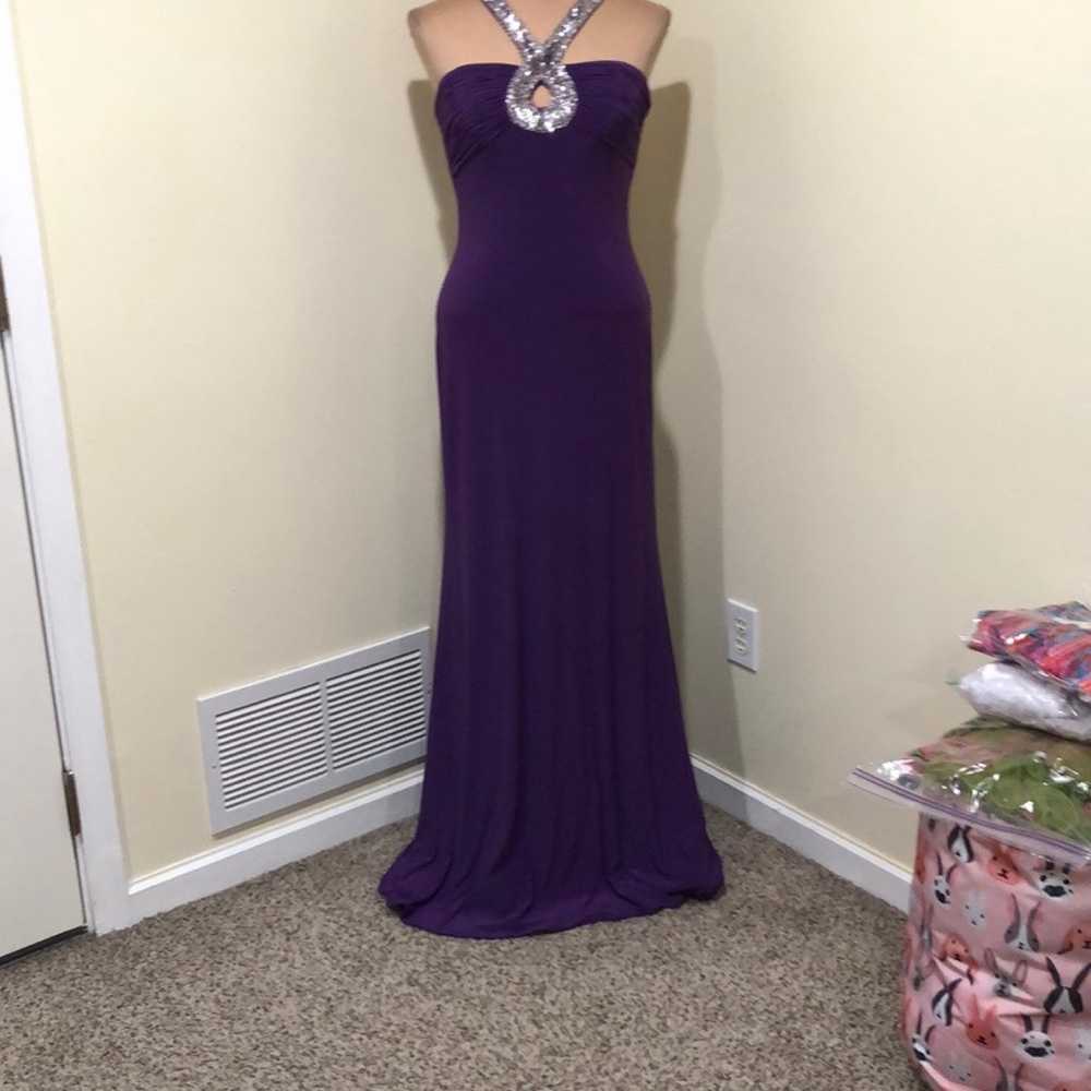 Faviana Couture Formal Maxi Dress Size 6 Purple S… - image 2