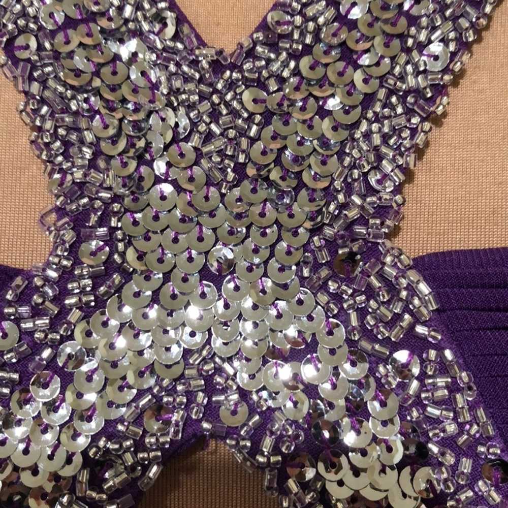 Faviana Couture Formal Maxi Dress Size 6 Purple S… - image 3