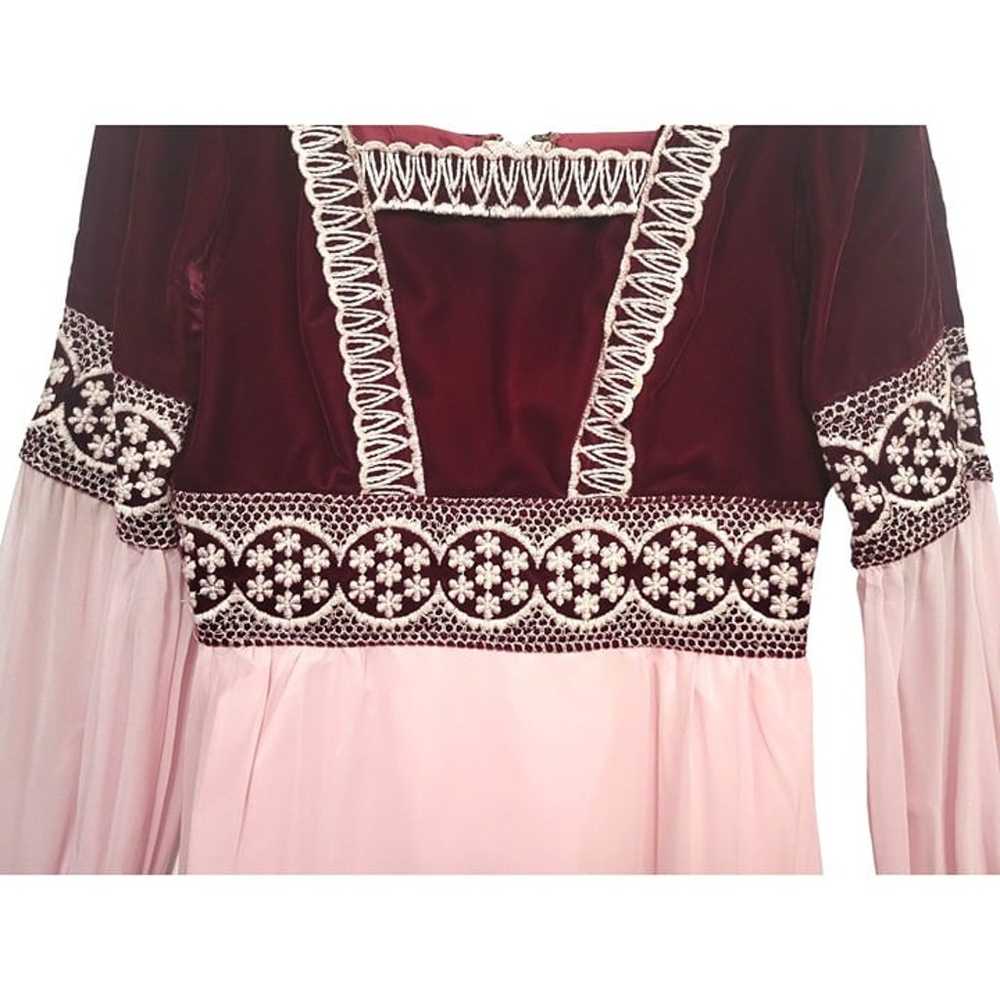 Vintage Medieval Renaissance Dress Romantic Pink … - image 11
