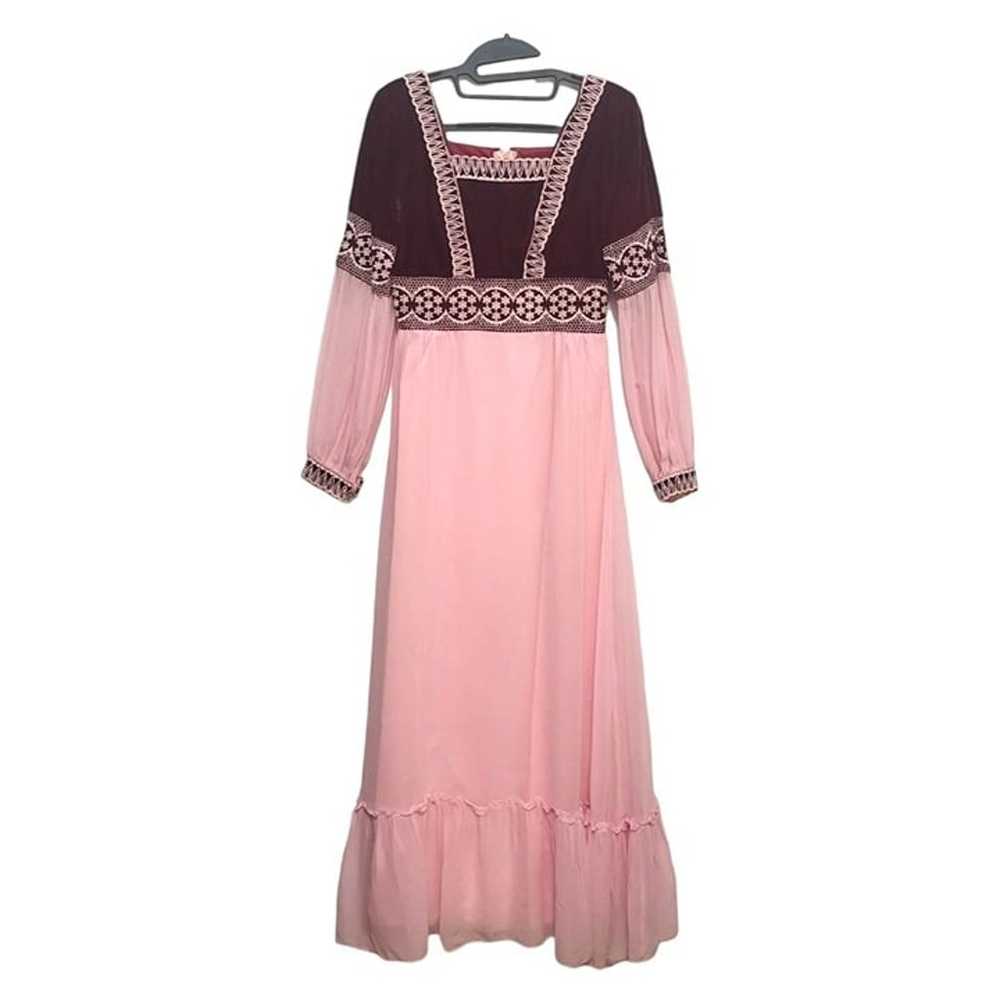 Vintage Medieval Renaissance Dress Romantic Pink … - image 12