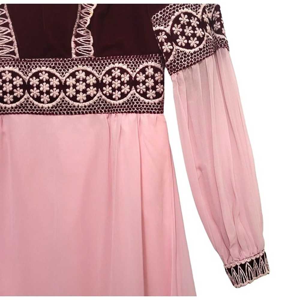 Vintage Medieval Renaissance Dress Romantic Pink … - image 3