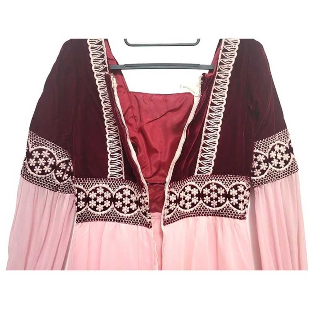 Vintage Medieval Renaissance Dress Romantic Pink … - image 5