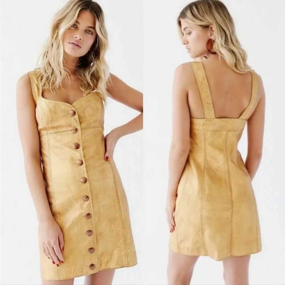 Free People Goldie Cow Leather Mini Dress 8 - image 1