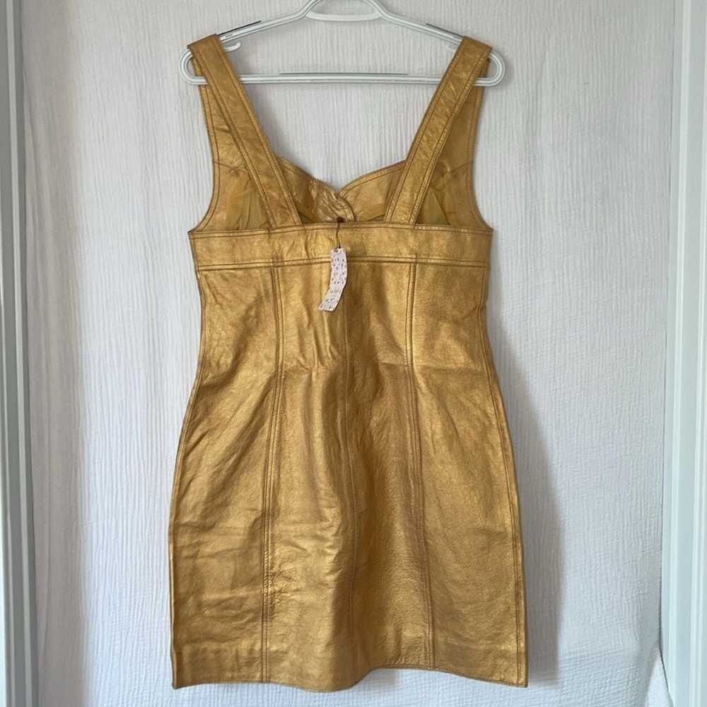 Free People Goldie Cow Leather Mini Dress 8 - image 3