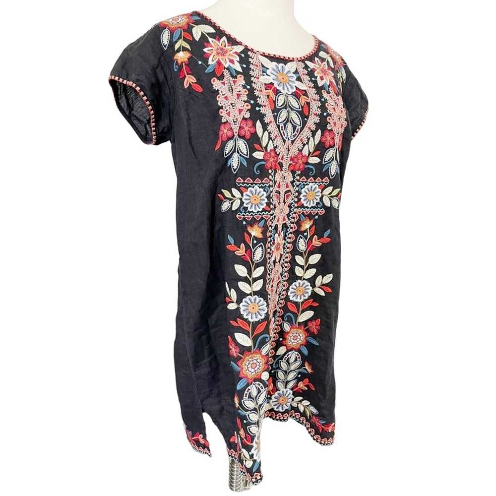 Johnny Was Linen Floral Embroidered Dress Size XS… - image 10