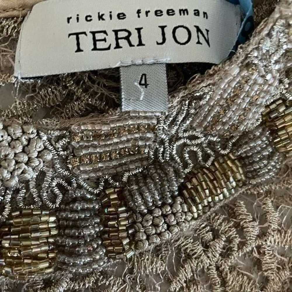 Rickie Freeman for Teri Jon Gold Embroidered Lace… - image 6