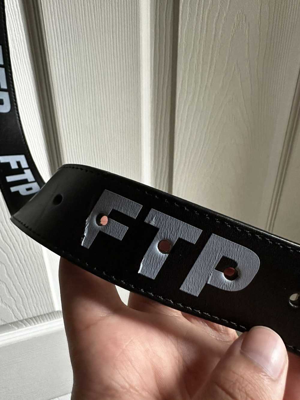 Fuck The Population FTP leather logo belt S/M - image 3