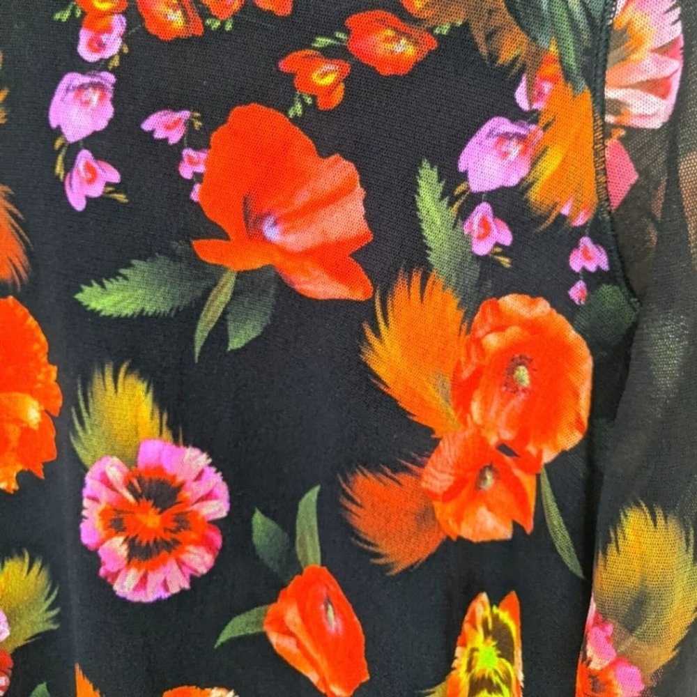 Fuzzi Jean Paul Gaultier Dark Floral Long Sleeve … - image 10
