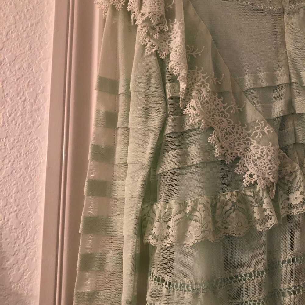 Korovilas Augustine Mint Green Lace Dress Size Me… - image 9