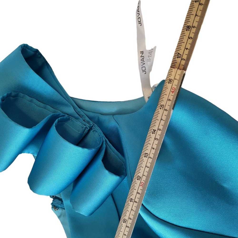 $790 Jovani Women's Blue One-Shoulder Ruffle Body… - image 10