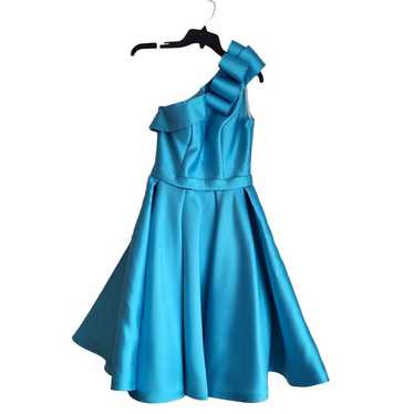 $790 Jovani Women's Blue One-Shoulder Ruffle Body… - image 1