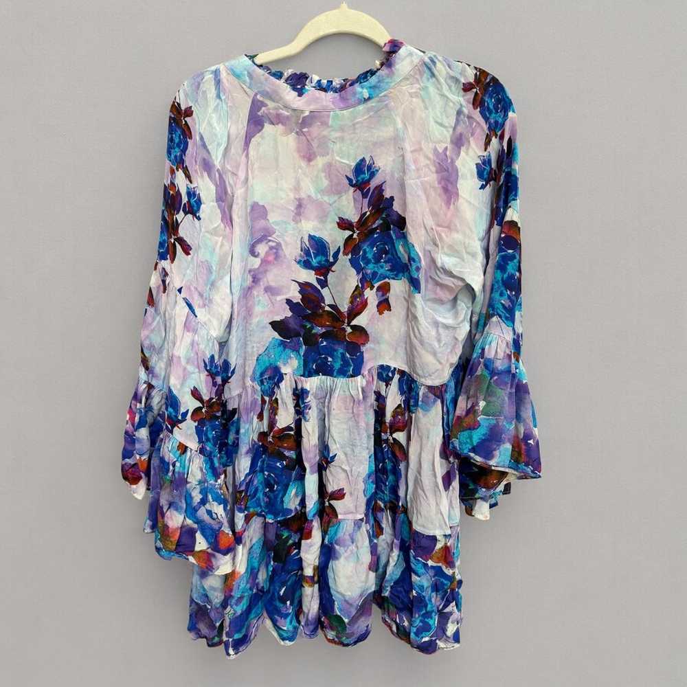 Shahida Parides Floral Print Silk Blouson Sleeve … - image 4