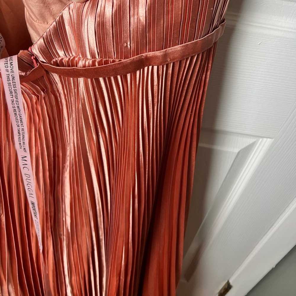 Mac Duggal Plunge Neck Pleated Rose Gold Criss Cr… - image 5
