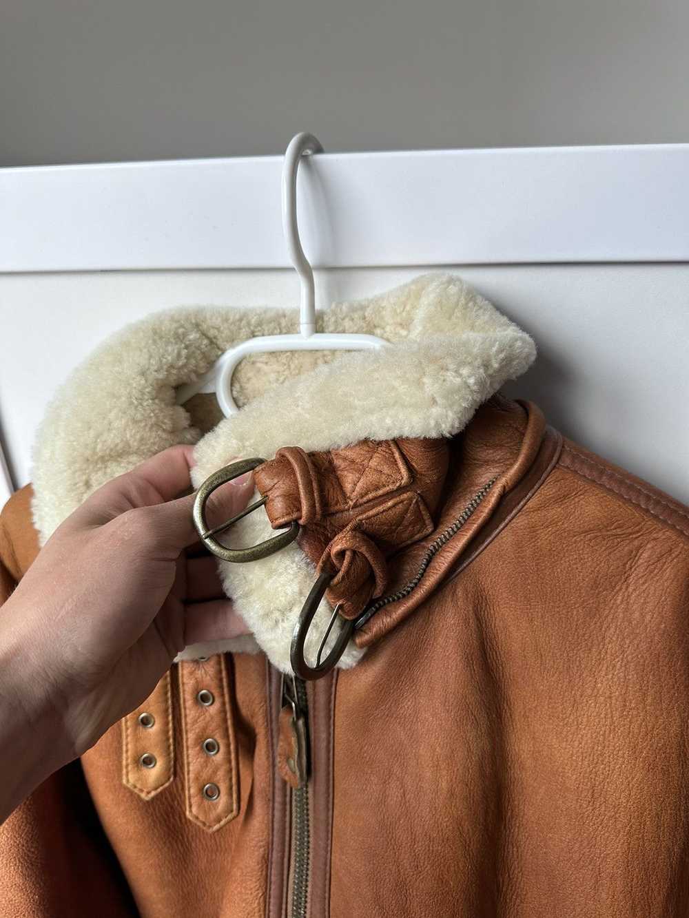 B 3 × Genuine Leather × Sheepskin Coat Vintage Sh… - image 10