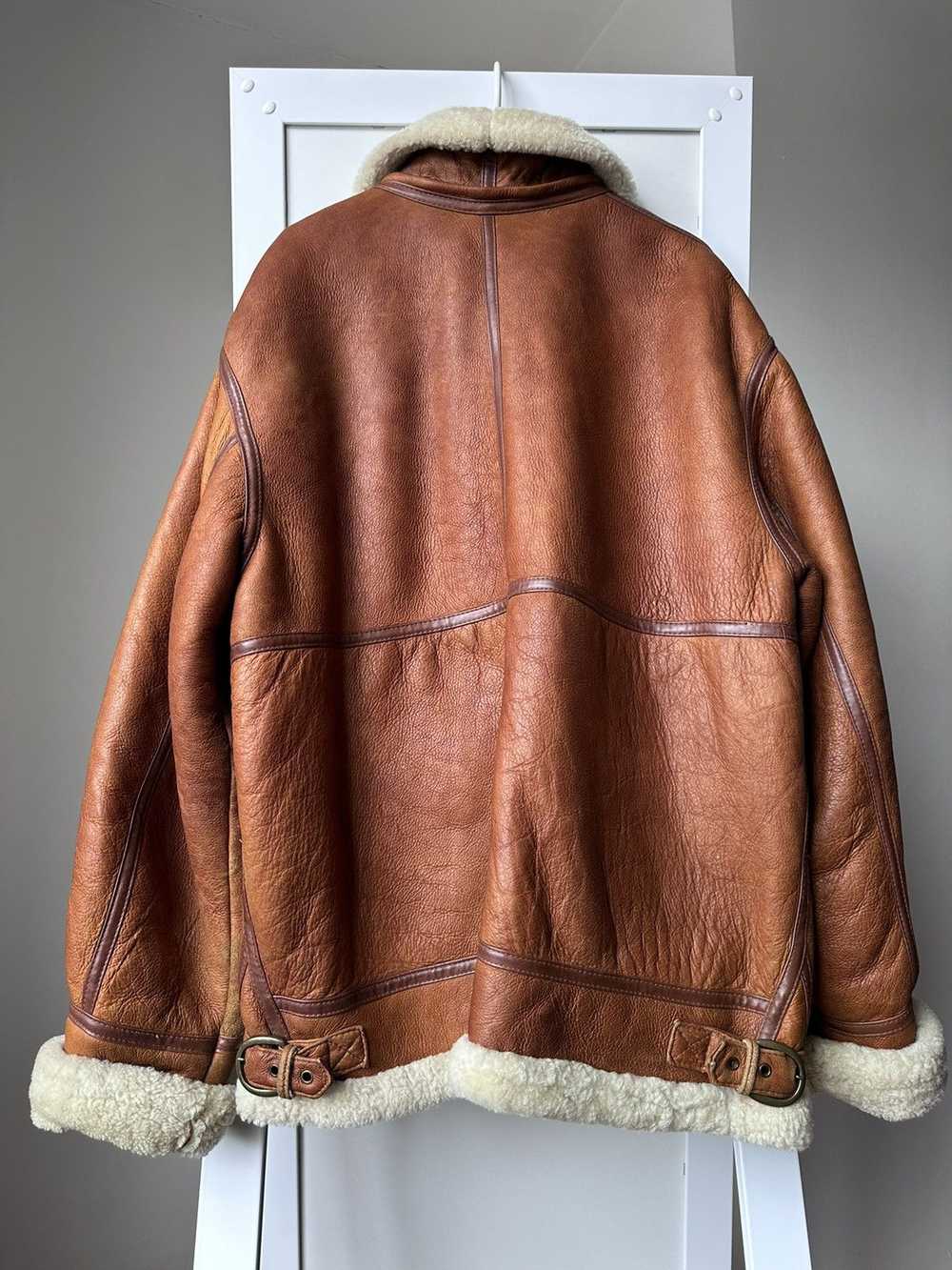 B 3 × Genuine Leather × Sheepskin Coat Vintage Sh… - image 3