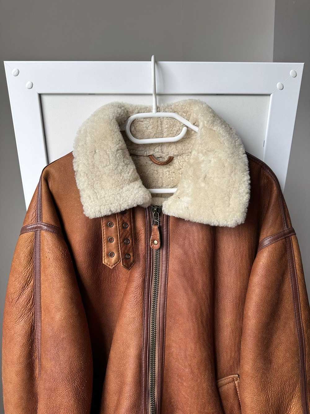 B 3 × Genuine Leather × Sheepskin Coat Vintage Sh… - image 4