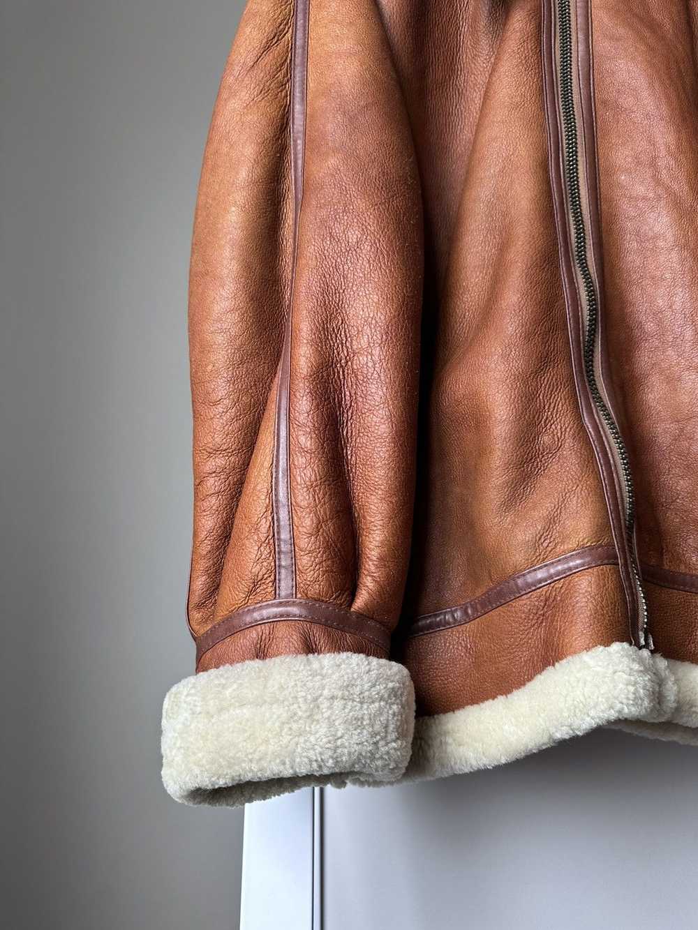 B 3 × Genuine Leather × Sheepskin Coat Vintage Sh… - image 5