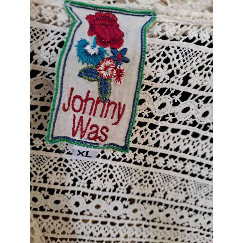 Johnny Was Johnny Was Lace Crochet Open Front Off… - image 3