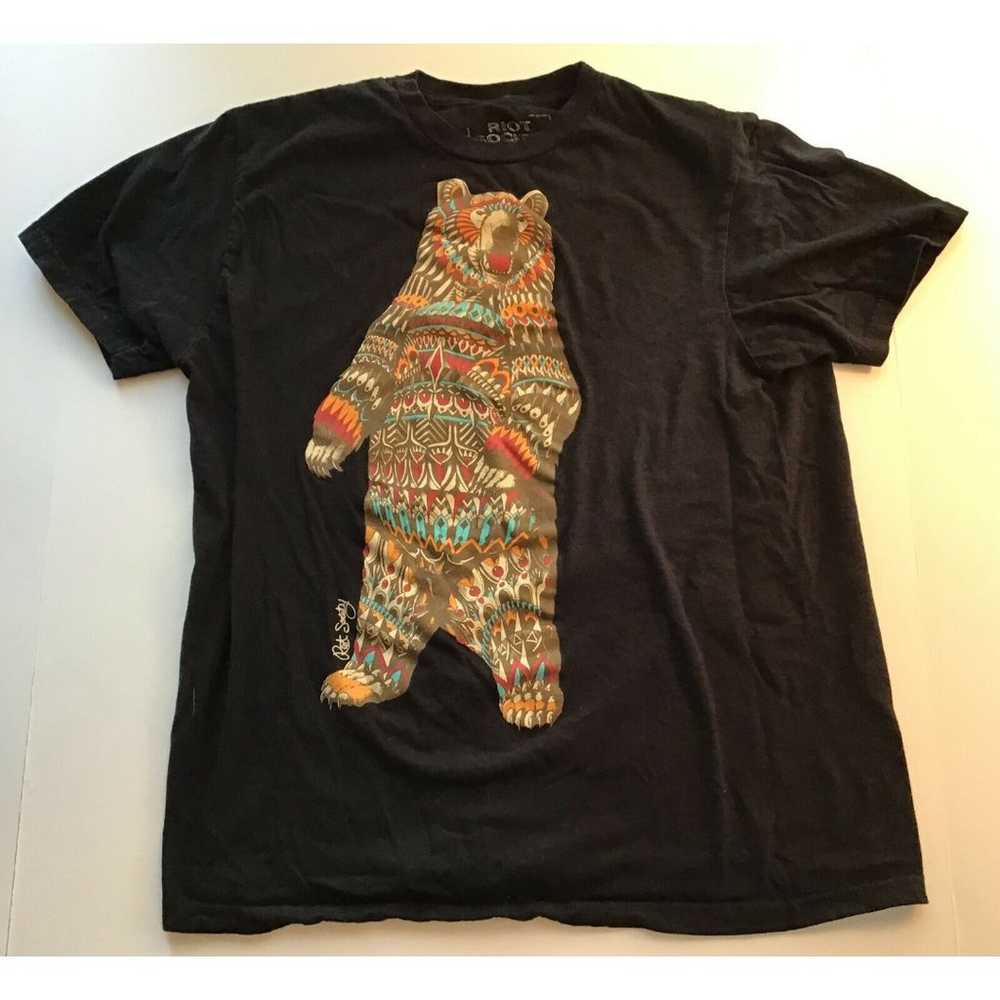 Riot Society Native Motif Standing Bear T-Shirt, … - image 2