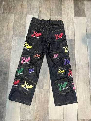 Streetwear thewrldisyours pocket baggy jeans