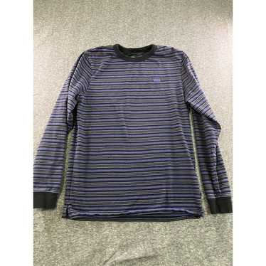 Vans Shirt Mens Medium Black Blue Striped Long Sl… - image 1