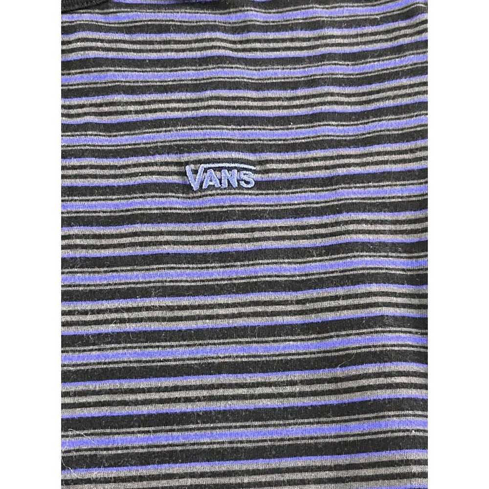 Vans Shirt Mens Medium Black Blue Striped Long Sl… - image 2