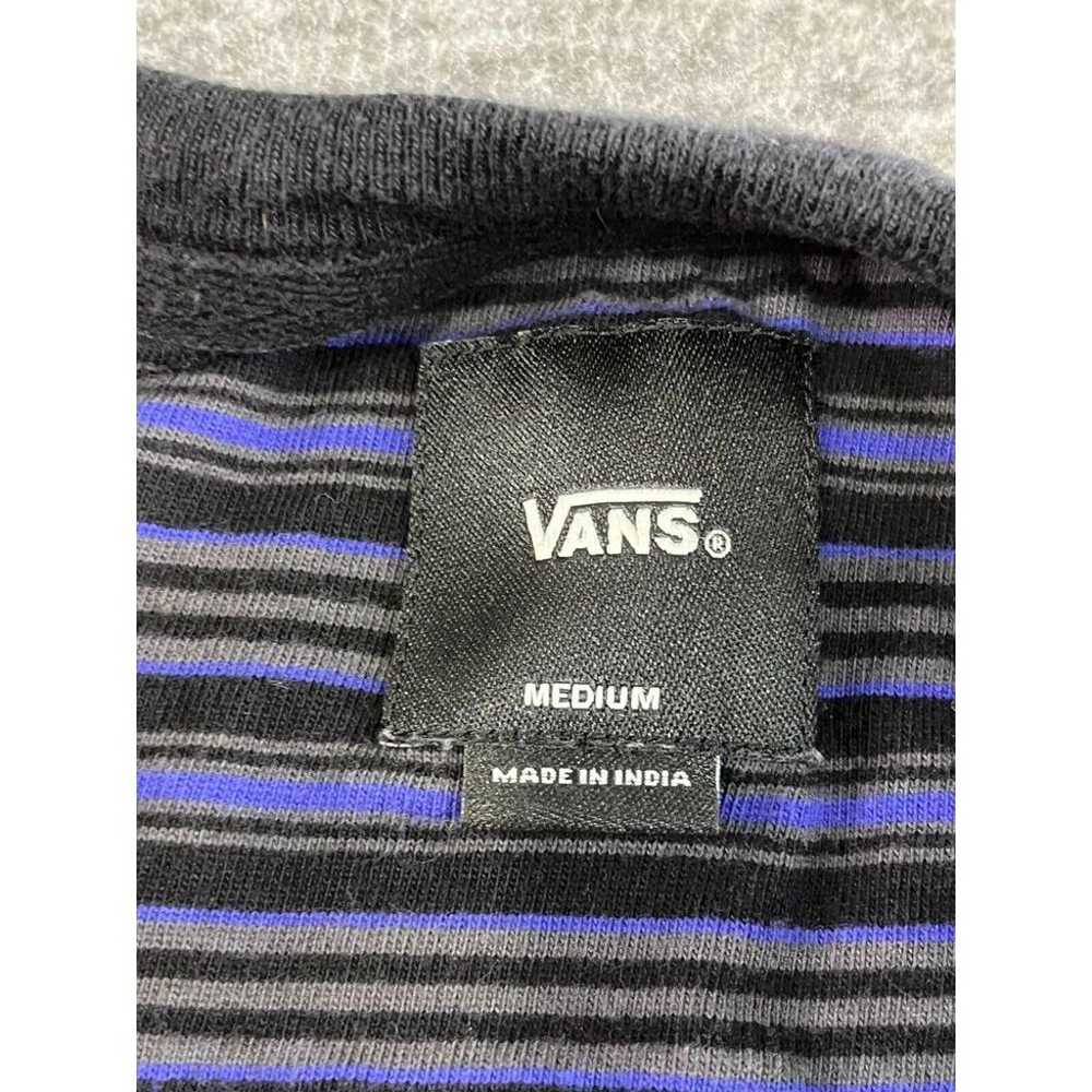 Vans Shirt Mens Medium Black Blue Striped Long Sl… - image 3