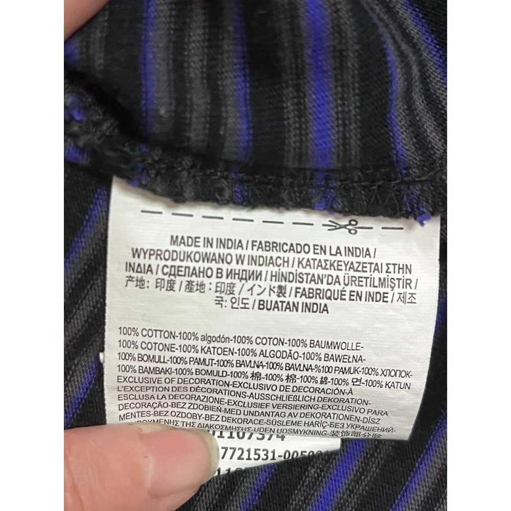 Vans Shirt Mens Medium Black Blue Striped Long Sl… - image 4