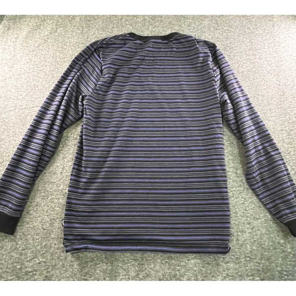 Vans Shirt Mens Medium Black Blue Striped Long Sl… - image 5