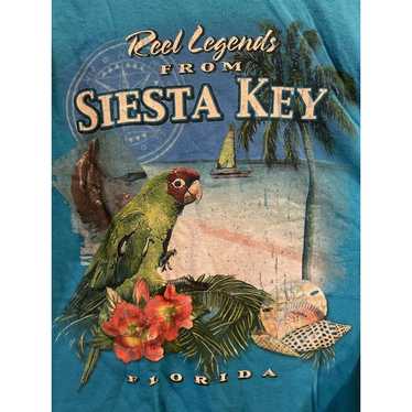 SIESTA KEY FLORIDA T SHIRT Mens XL Green Parrot B… - image 1
