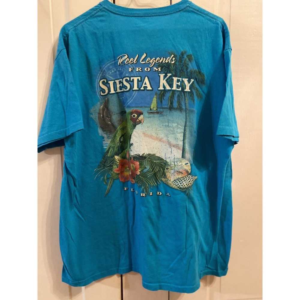 SIESTA KEY FLORIDA T SHIRT Mens XL Green Parrot B… - image 2