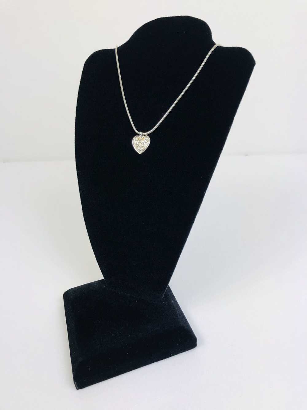 Dior Dior encrusted heart necklace - image 1