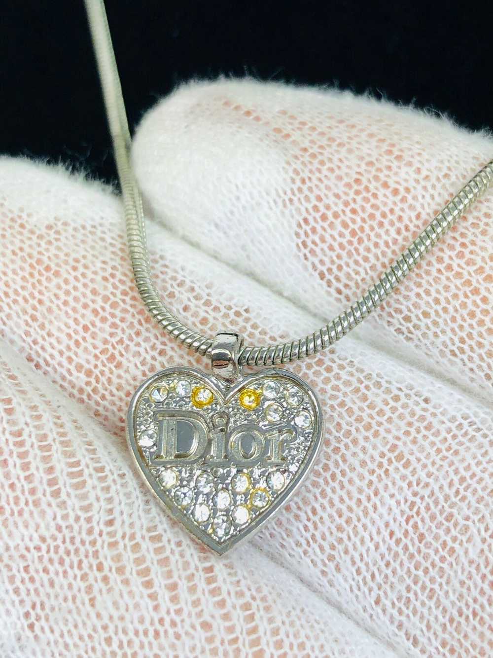Dior Dior encrusted heart necklace - image 2