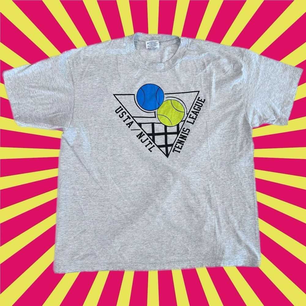 Vintage tennis league sports t shirt - image 1