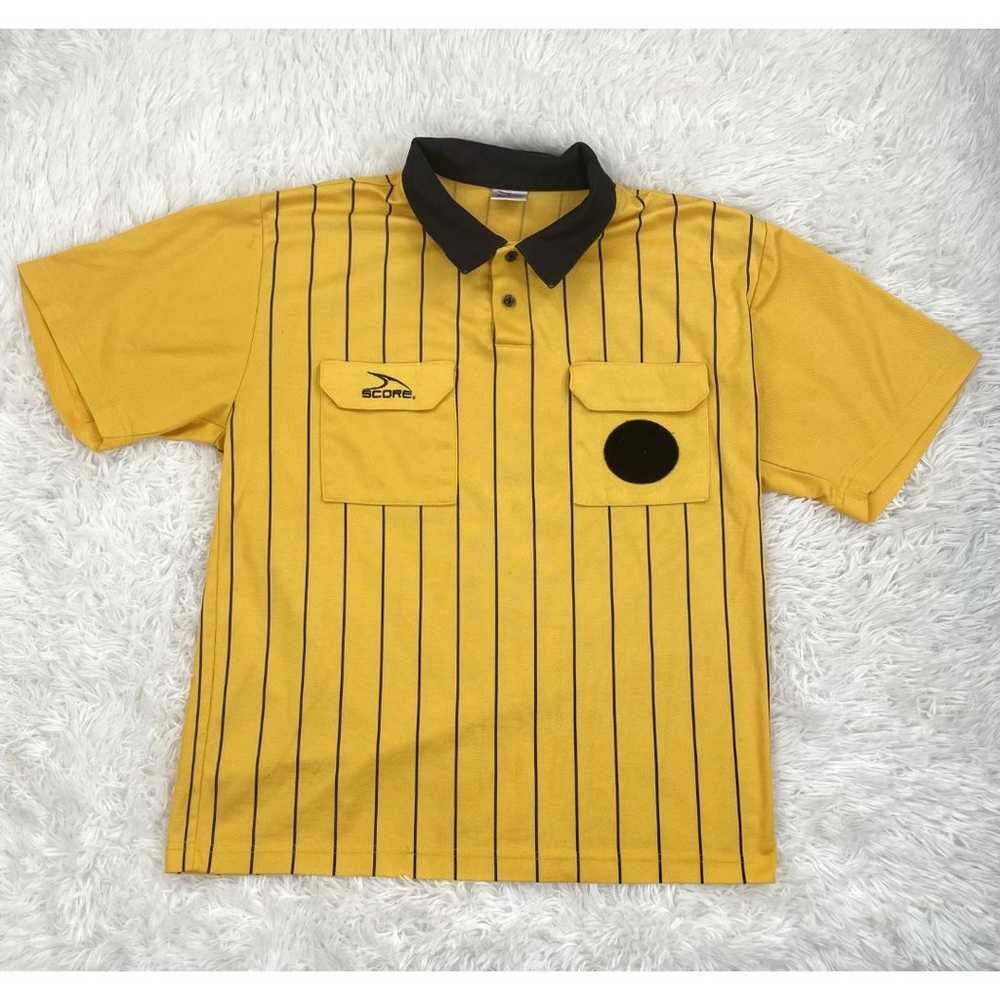 Vintage Score Soccer Referee Jersey Shirt Yellow … - image 1