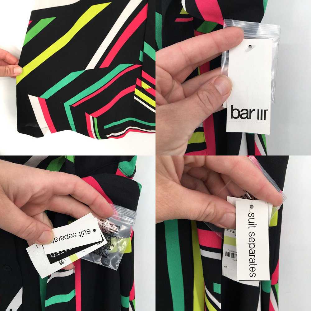 Bar Iii NEW BAR III neon abstract stripe A-Line b… - image 4